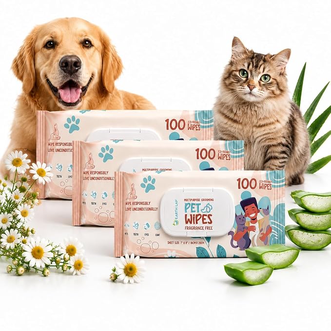 Earth Lap Pet Wipes – Gentle Cleaning Wipes for Dogs & Cats